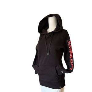 New Era Women’s XS/TP Sweatshirt Hooded Athletic Perforance Logo Sleeves Black